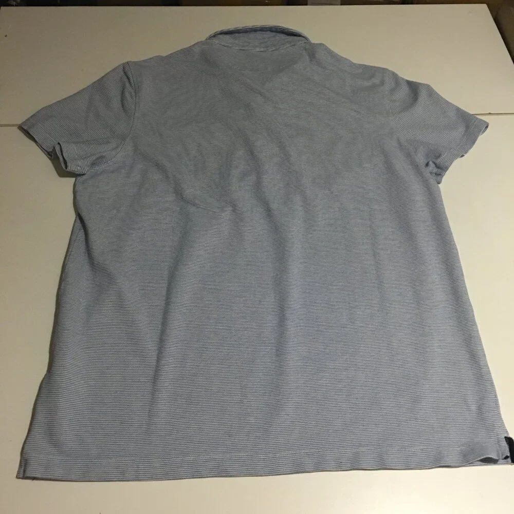 Banana Republic Performance Pique Polo Shirt Men’s Large Blue Striped